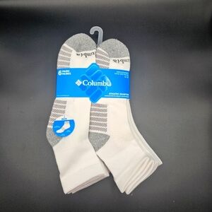 Columbia Men's White and Gray Athletic Socks - 6 Pack